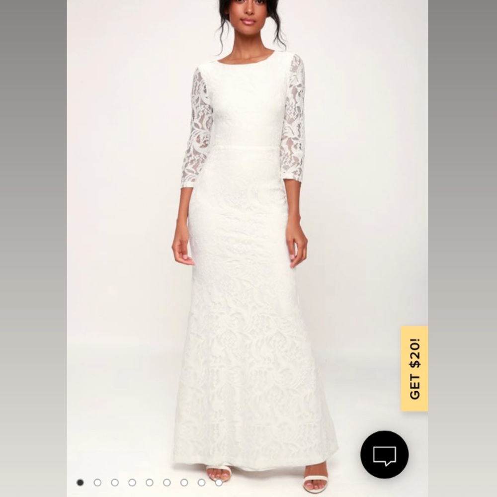 Lulus Lace 3/4 sleeve wedding dress